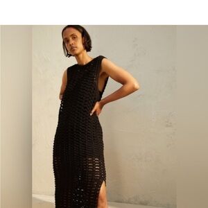 H&M Crochet dress black size Large